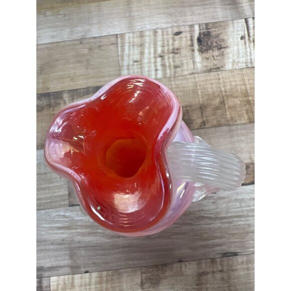 RARE Gibson 2003 Pink Opalescent Coin White Dots Pitcher 6 X 3 1/2" - Picture 4 of 5